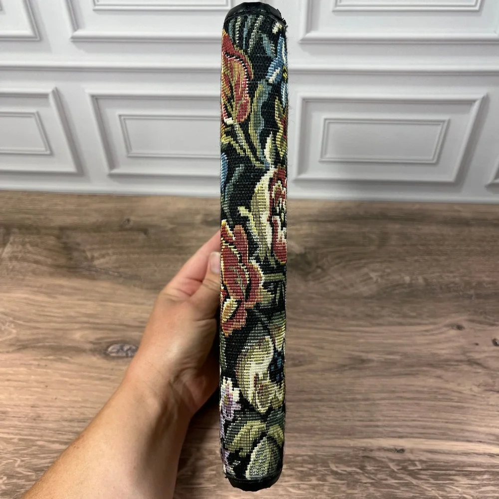 Day Runner Fact Centre Address Book Binder Black Floral Tapestry Vintage